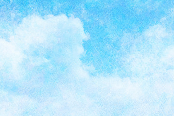 空 雲 ブルー 夏 水彩 背景
