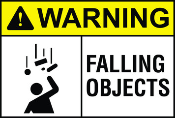 Falling objects warning sign construction site