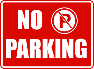 NO parking car park sign