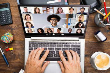 Businessman In Video Conference