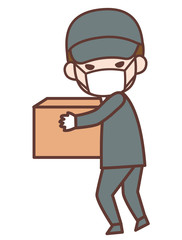 荷物の盗難　荷物を持ち去る男