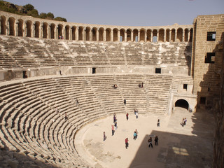 Roman amphitheater of Aspendos ancient city near Antalya, Southern Turkey.