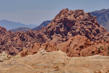 White rocky ledge with a steep drop off in the Nevada Desert