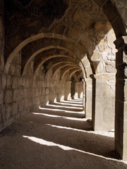 Roman amphitheater of Aspendos ancient city near Antalya, Southern Turkey.
