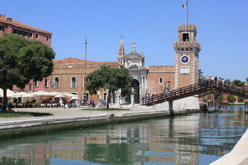 The main gate of Venice Arsenal (Arsenale di Venezia), Italy
