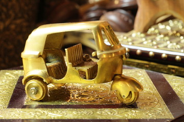 Brass model of Rickshaw.