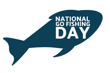 National Go Fishing Day. June 18. Holiday concept. Template for background, banner, card, poster with text inscription. Vector EPS10 illustration.