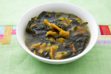 Fresh Seaweed Soup with dried pollack, Hwangtae Miyeok-guk