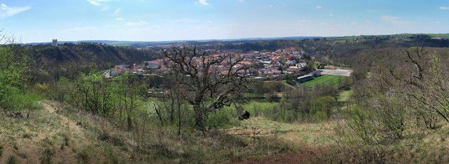 panorama of the town of Moravský Krumlov from the north - from the Křižák lookout point