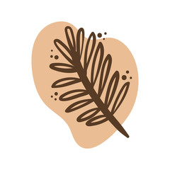 branch with leafs boho block organic style