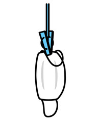 洗濯バサミでマスクを干す