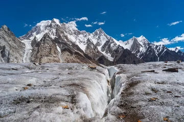Photo sur Plexiglas Gasherbrum High snow mountains peak in Karakoram mountains range and Vigne glacier, K2 base camp trekking, Pakistan