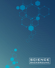 dark blue science background with lines structures