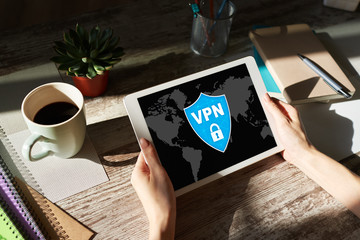 VPN - Virtual perivate network. Internet conncetion privacy concept.