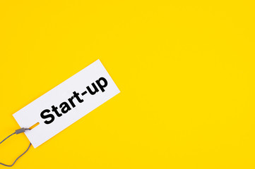 Start-up Unternehmensgründung als Produkt Etikett