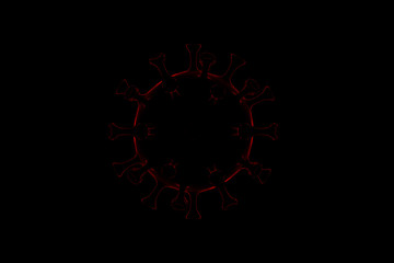 coronavirus outbreak. Microscope virus close up. 3d rendering.