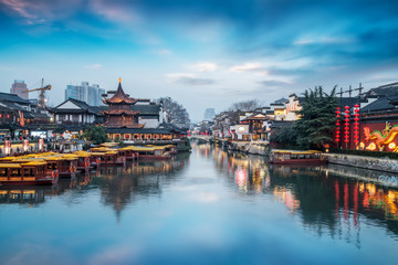 Night view of Qinhuai River in Nanjing..