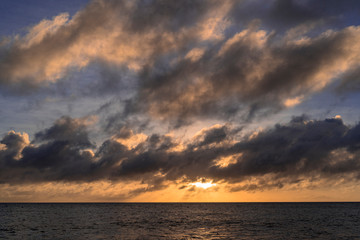 来間島の長間浜の美しい夕日