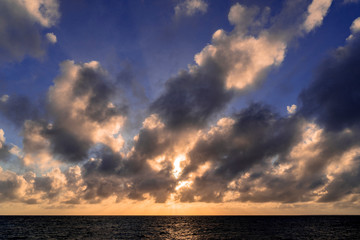 来間島の長間浜の美しい夕日