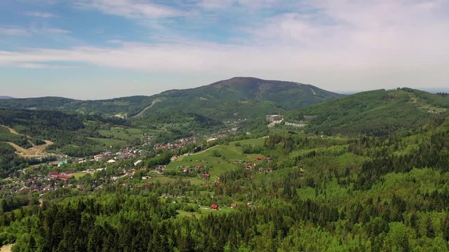Wisla, Pilish mountain city with the viev of the mountain