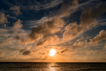 来間島の長間浜の美しい夕日