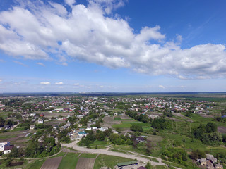 Aerial view of the saburb landscape (drone image).Near Kiev ,Ukraine