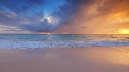 Beautiful sunrise over the tropical sea