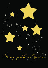 Gold poster for Christmas. Set of black and gold new year style.The new year is 2021. 