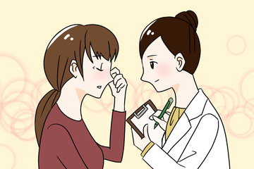 診察／女性／イラスト