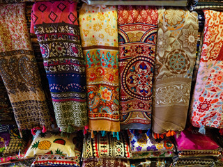 selling Souvenirs at the street market in Thailand