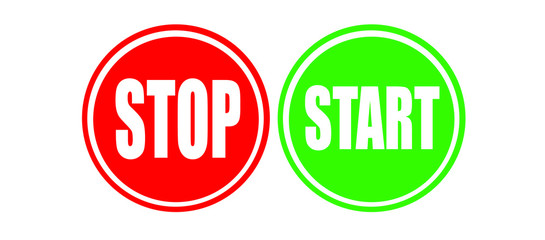 start stop icon vector illustration, start and stop symbol 