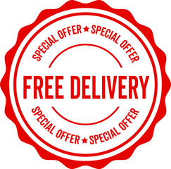 Vector free shipping red stamp