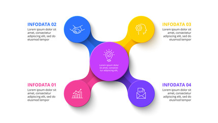 Five circles infographic elements. Business template for presentation. Vector flowchart concept with 5 options or steps