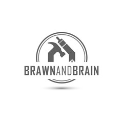 Fototapeta premium Handyman home construction repair and maintenance logo design