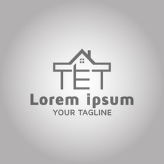 Letter TET logo design template