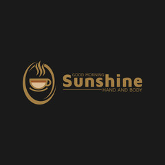 Sunshine coffee logo vector design template