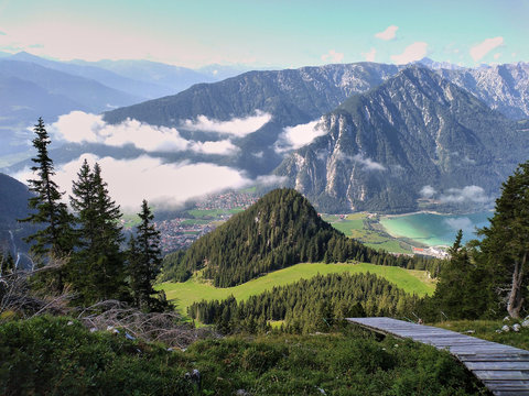 Panoramic view of the Achensee in Tyrol / Austria.