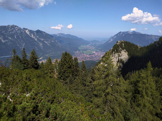 Obraz premium View to Garmisch-Partenkirchen Germany from above