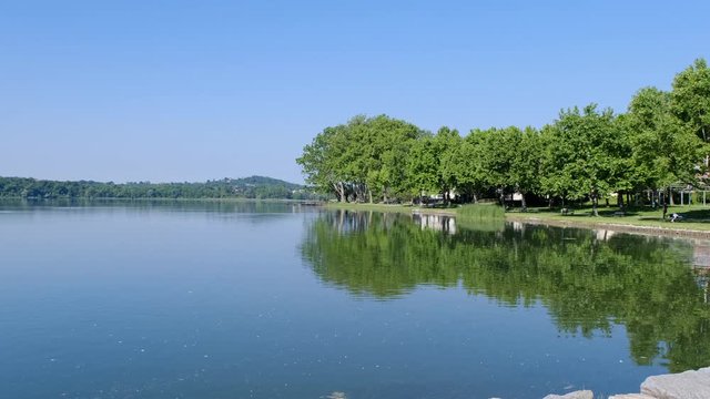 Varese Lake. In the area of Gavirate and Comerio. Italy