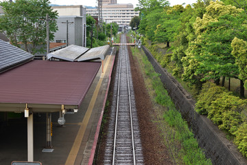 Fototapeta premium Image of Tracks and stations excluding overpass