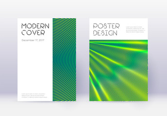 Minimal cover design template set. Green abstract 