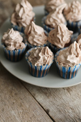 chocolate cupcakes with icing