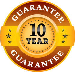 10 Year Guarantee label logo Image, Guarantee stamp Stock Photos. Illustration of logo