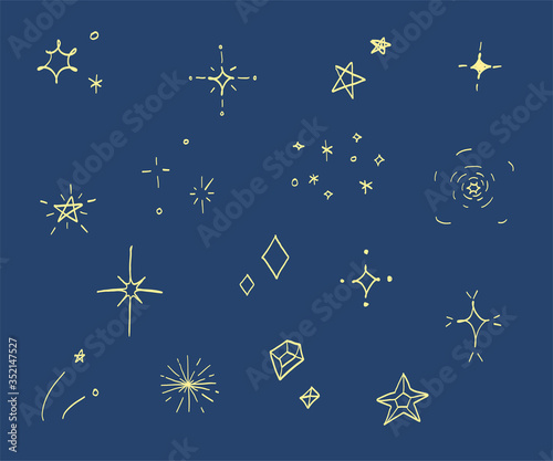 おしゃれでかわいい手書きの星のイラスト キラキラ 素材 Background Poster Backgrou Yugoro