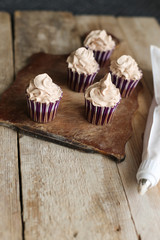 chocolate cupcakes with icing