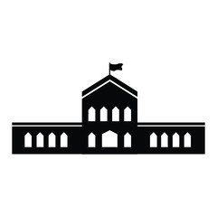 Naklejka premium school building vector illustration