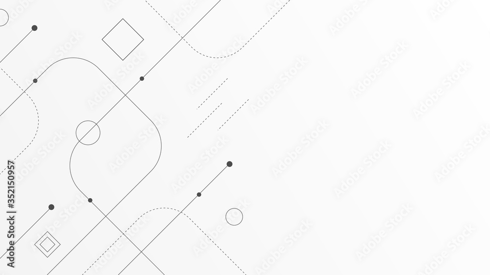 Poster Abstract geometric connect lines and dots.Simple technology graphic background.Illustration Vector design Network and Connection concept.