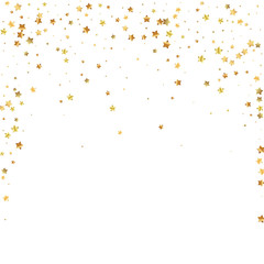 Gold stars random luxury sparkling confetti. Scatt
