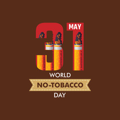 World no tobacco day, May 31. Vector graphic illustration.