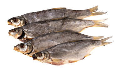 Dried fish it is isolated on a white background